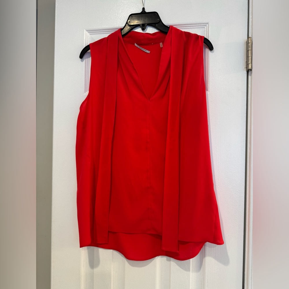 Tahari Red Sleeveless Top